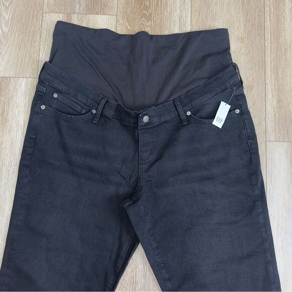 NWT Gap Maternity  Size 34/18 True Waistband Full Panel Girlfriend Jeans Black - Picture 3 of 11